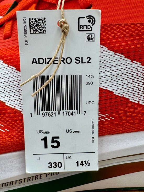 ADIDAS Adizero SL2 Miami Hurricanes Shoes Men 14 Orange Collegiate Pack JQ0240 main image 5